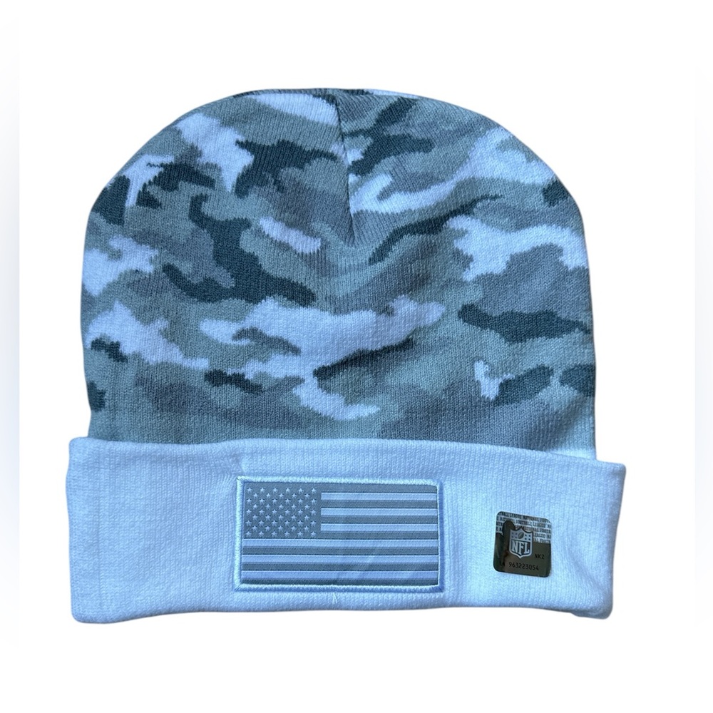 NWT Indianapolis Colts Lucas Oil Camo Beanie Hat, Grey/White, Unisex, One Size